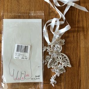 David’s Bridal lace up foot jewelry